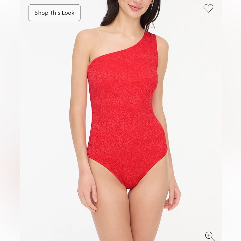 J. Crew Factory Textured one-shoulder one-piece swimsuit